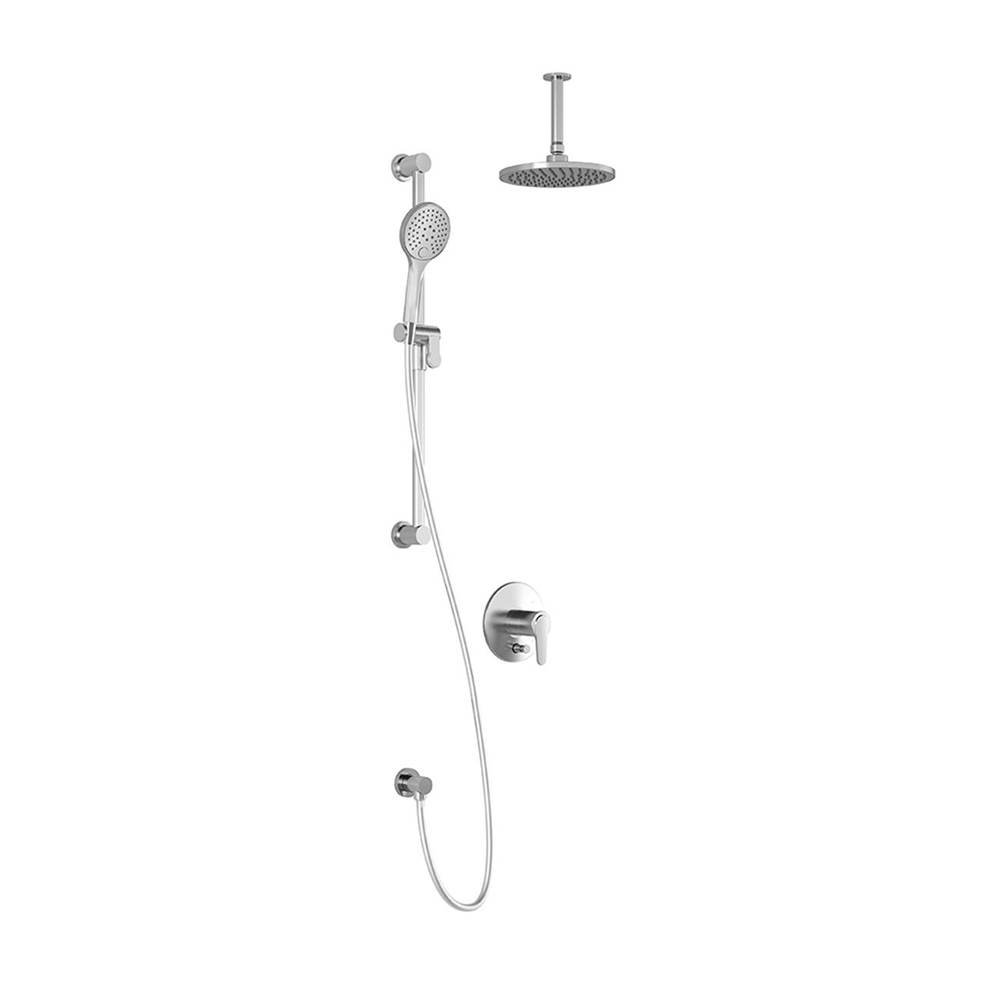 Bathworks ShowroomsKaliaKONTOUR™ PB4 Pressure Balance Shower System Vertical Ceiling Arm Chrome