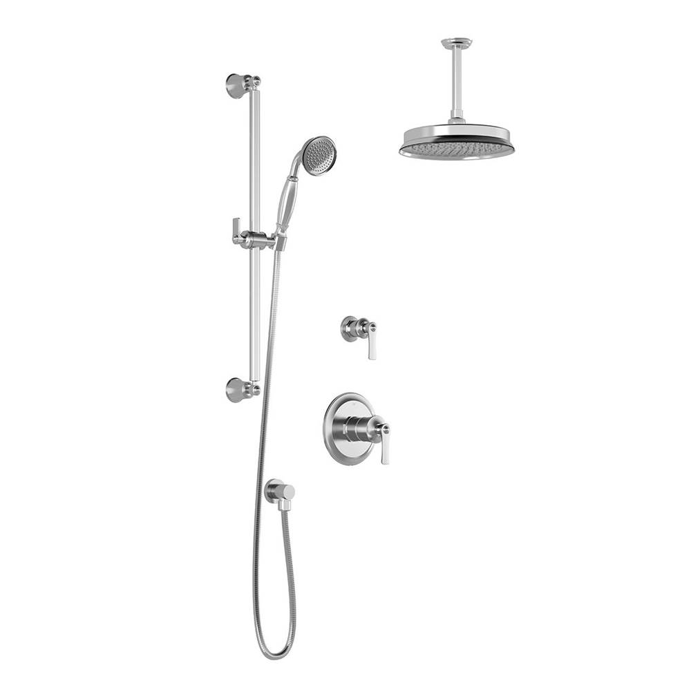 Bathworks ShowroomsKaliaRUSTIK™ TD2 AQUATONIK™ T/P Shower System with Vertical Ceiling Arm Chrome