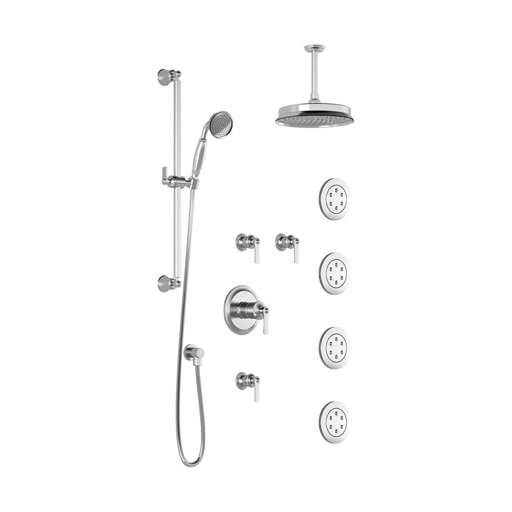 Bathworks ShowroomsKaliaRUSTIK™ T375 Thermostatic Shower System with Vertical Ceiling Arm Chrome