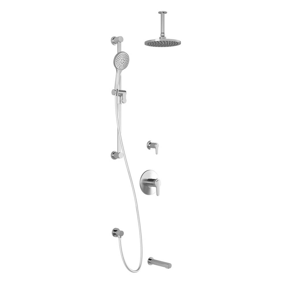 Bathworks ShowroomsKaliaKONTOUR™ TD3 AQUATONIK™ T/P Shower System with Vertical Ceiling Arm Chrome