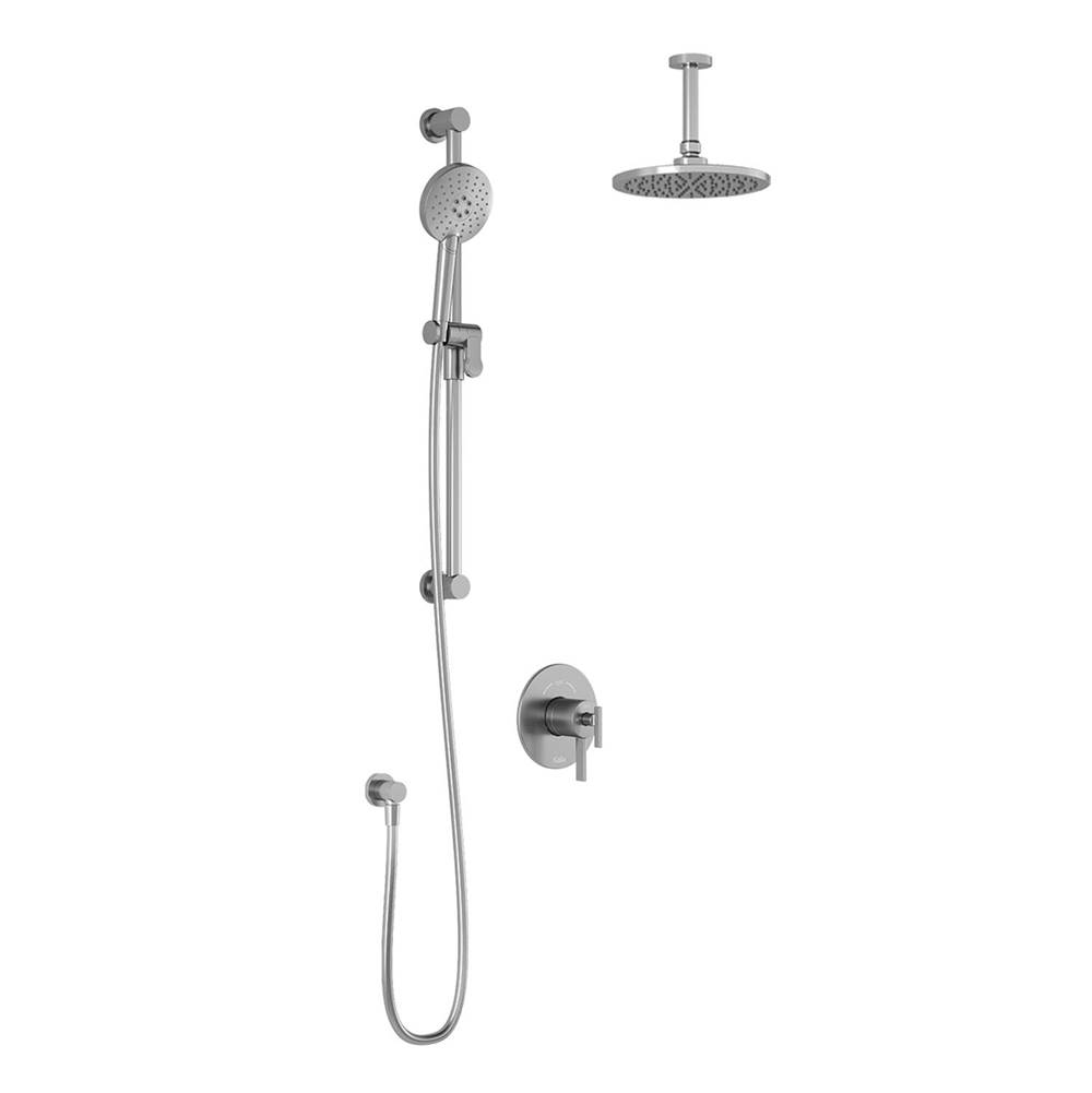 Bathworks ShowroomsKaliaRoundOne™ TCD1 AQUATONIK™ T/P Coaxial Shower System with Vertical Ceiling Arm Chrome