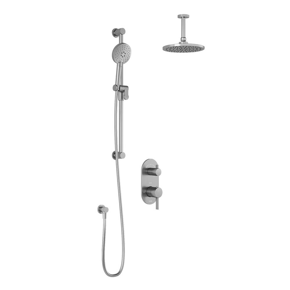Bathworks ShowroomsKaliaRoundOne™ TD2 AQUATONIK™ T/P with Diverter Shower System with Vertical Ceiling Arm Chrome