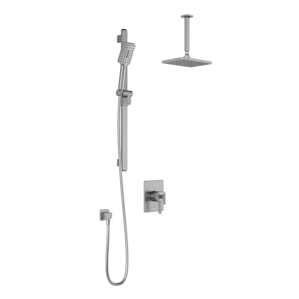 Bathworks ShowroomsKaliaSquareOne™ TCD1 AQUATONIK™ T/P Coaxial Shower System with Vertical Ceiling Arm Chrome
