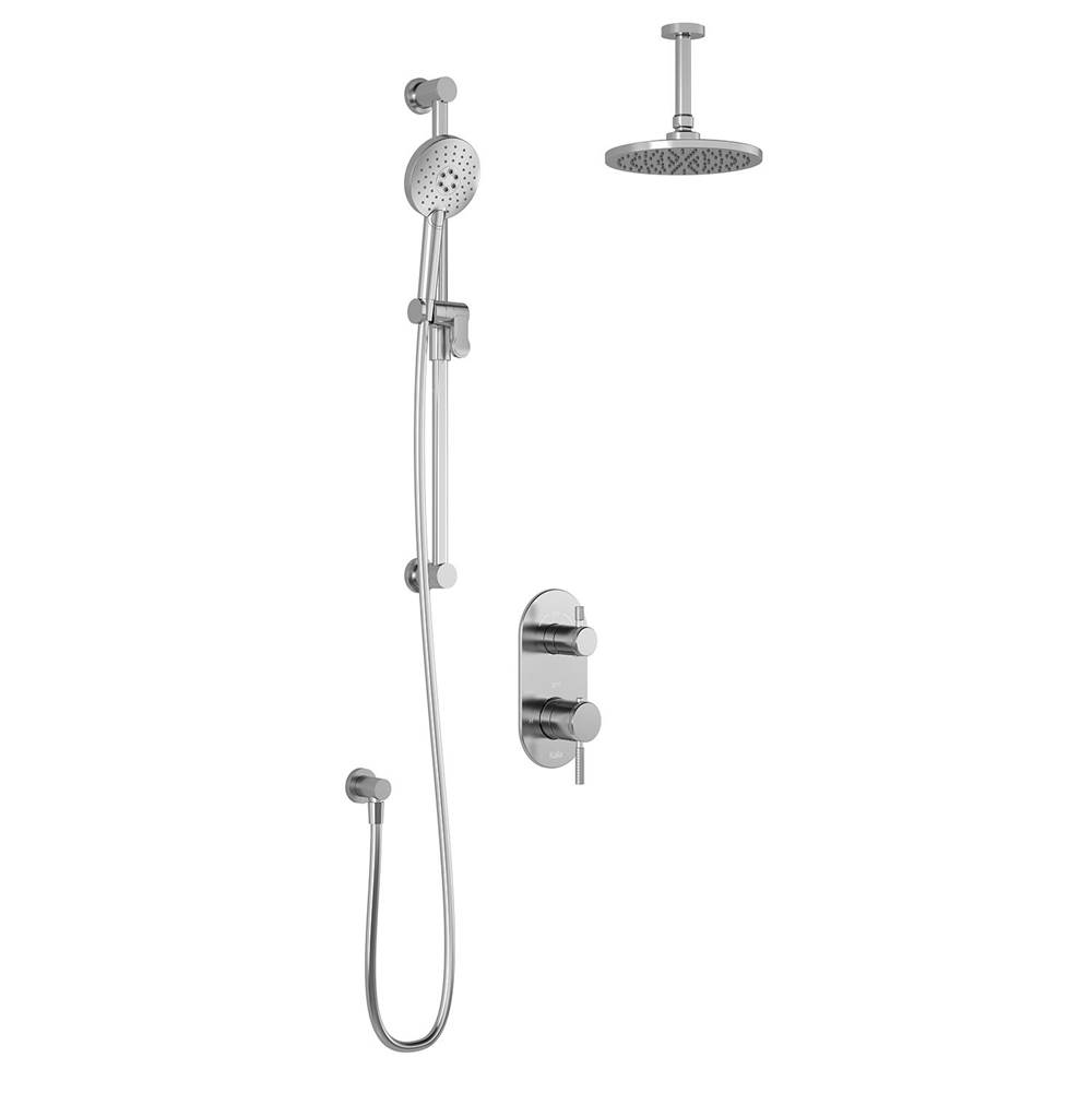 Kalia PRECISO™ TD2 AQUATONIK™ T/P with Diverter Shower System with Vertical Ceiling Arm Chrome