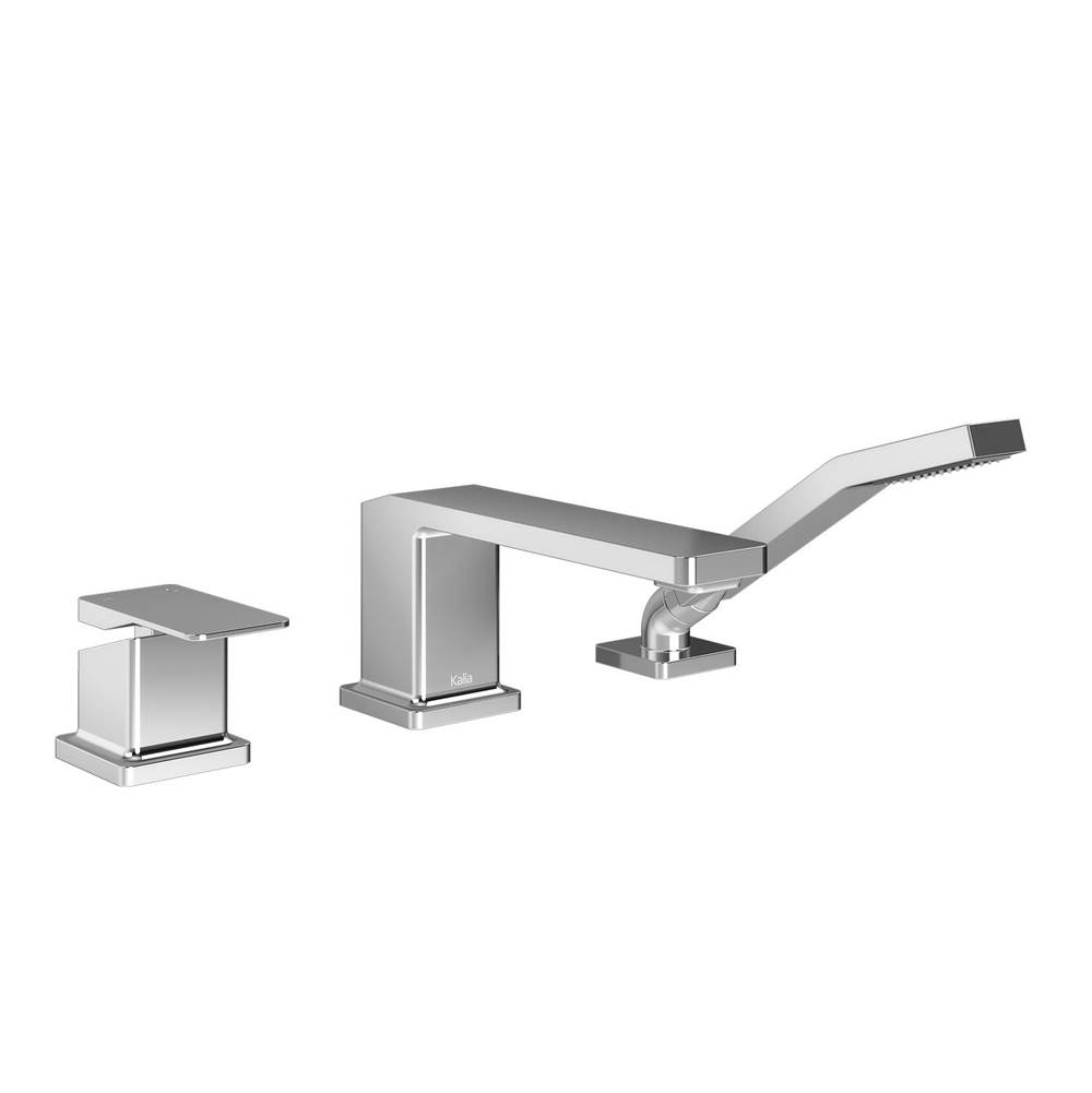 Bathworks ShowroomsKaliaKAREO™ 3-Piece Deckmount Tub Filler with Handshower - Cartridge Included With Rough-in - Chrome
