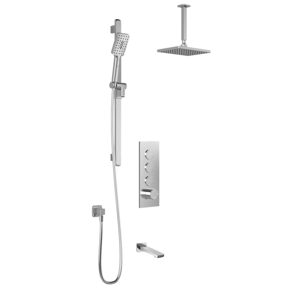 Kalia MOROKA™ TB3 AQUATONIK™ T/P Push-Button Shower System with Vertical Ceiling Arm Chrome
