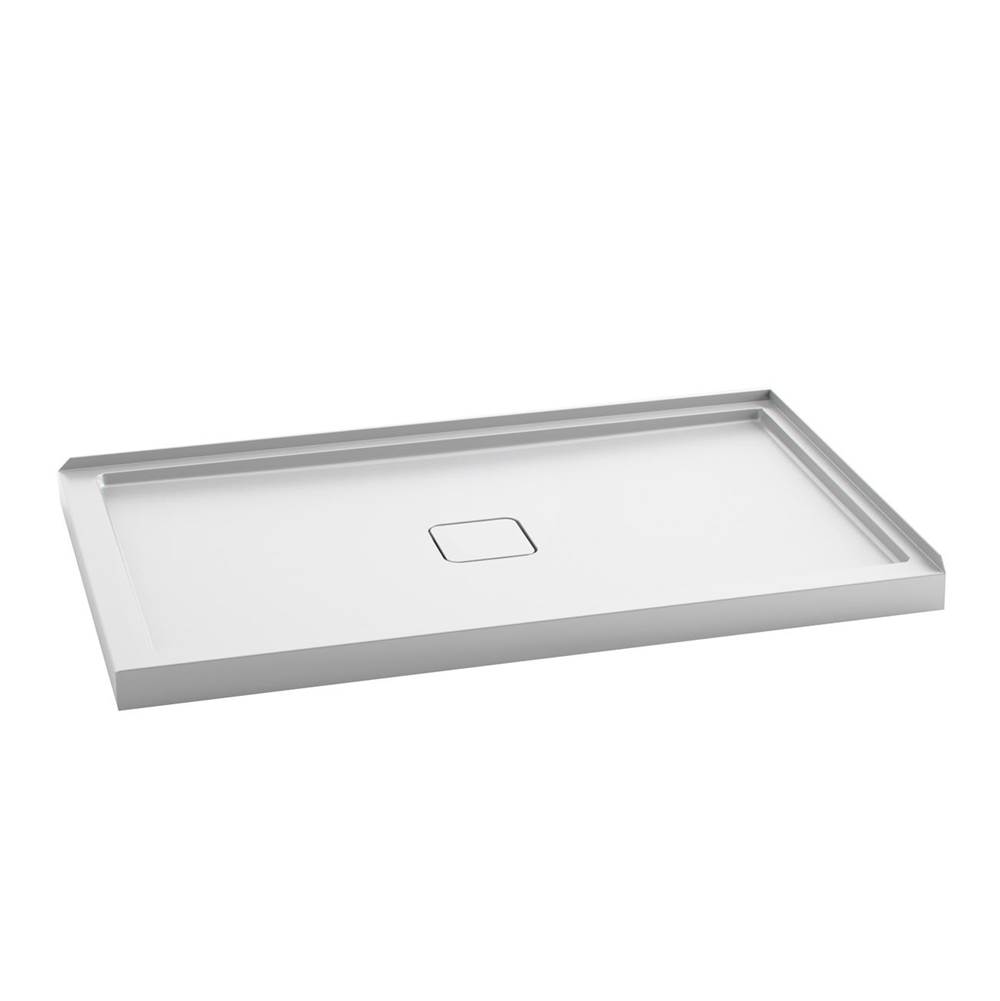 Bathworks ShowroomsKaliaKOVER™ 60x36 Rectangular Acrylic Shower Base 60x36 with Central Drain and Right Integrated Tiling Flange on 2 Sides