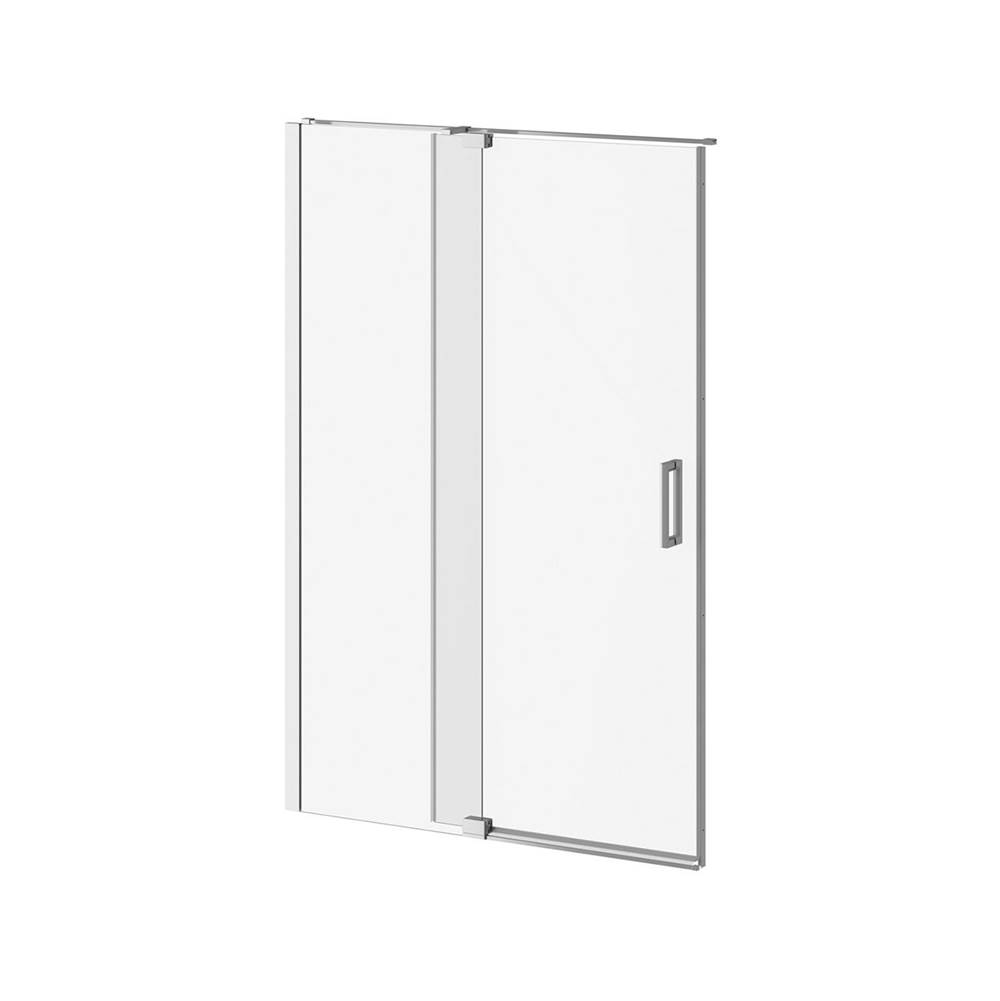Bathworks ShowroomsKaliaDISTINK™ 54''x77'' 2-Panel Pivot Shower Door for Alcove Inst. (Reversible) Chrome Clear Duraclean Glass