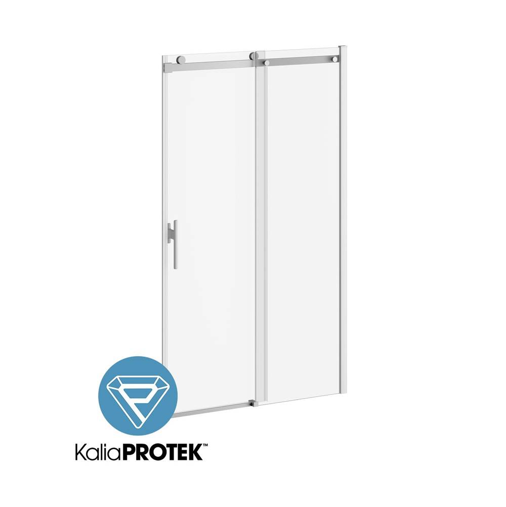 Bathworks ShowroomsKaliaKONCEPT EVO with KaliaProtek™ 48''x77'' Sliding Shower Door Duraclean Glass with Film - Fixed Panel and Mobile Panel for Alcove Installation (Left Opening) Chrome