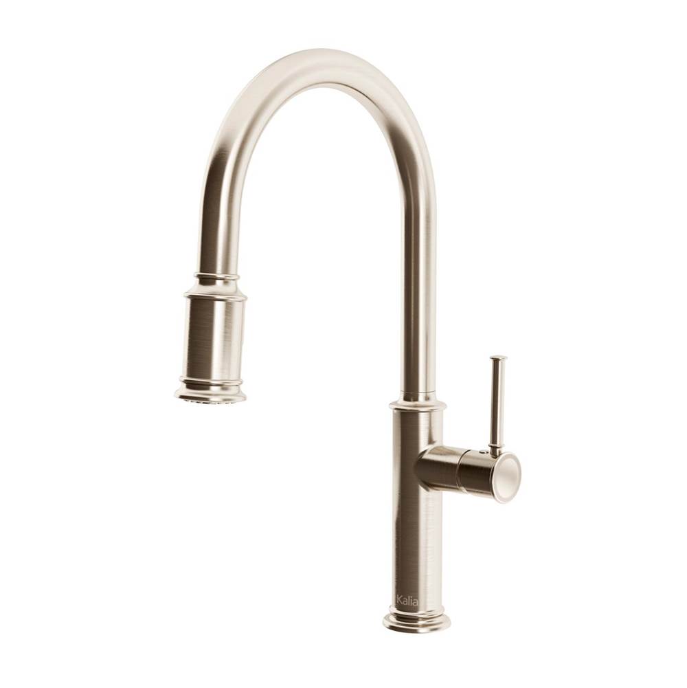 Bathworks ShowroomsKaliaOKASION diver™ Single Handle Kitchen Faucet Pull-Down Dual Spray Stainless Steel PVD