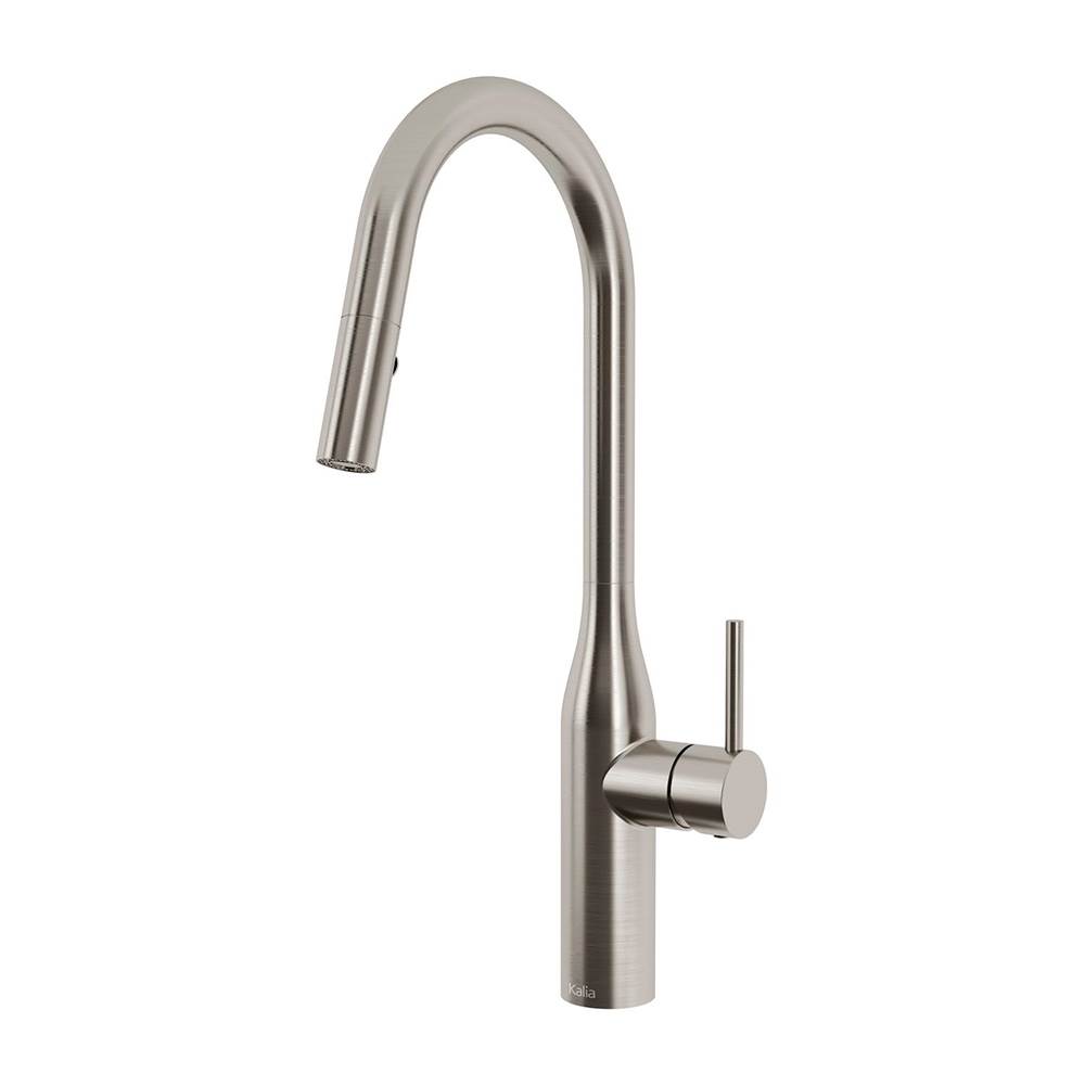 Bathworks ShowroomsKaliaKAVIAR Single Handle Kitchen Faucet Pull-Down Dual Spray Stainless Steel PVD