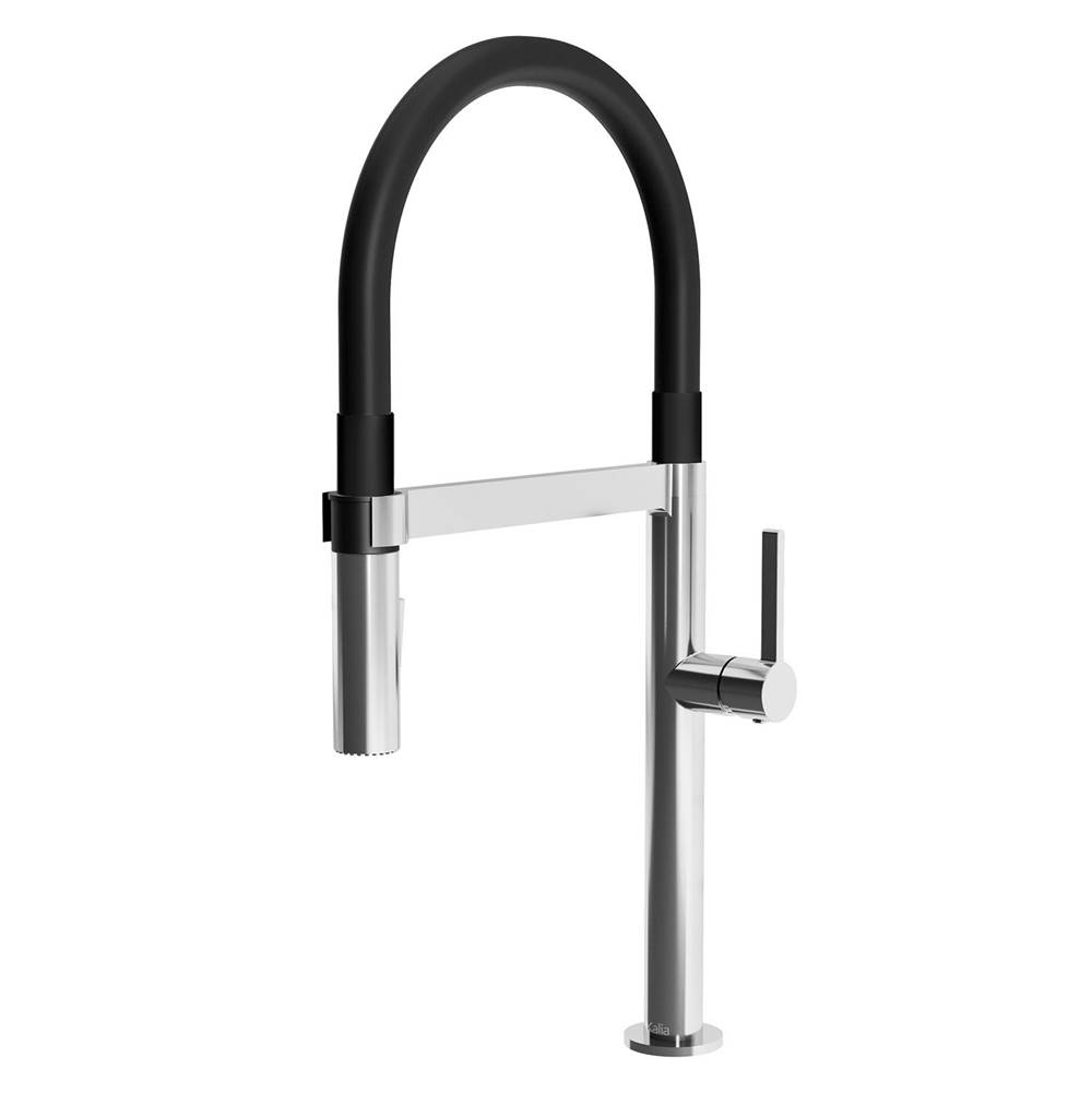 Bathworks ShowroomsKaliaEXKI diver™ PVC Hose Single Handle Kitchen Faucet Pull-Down Dual Spray Chrome