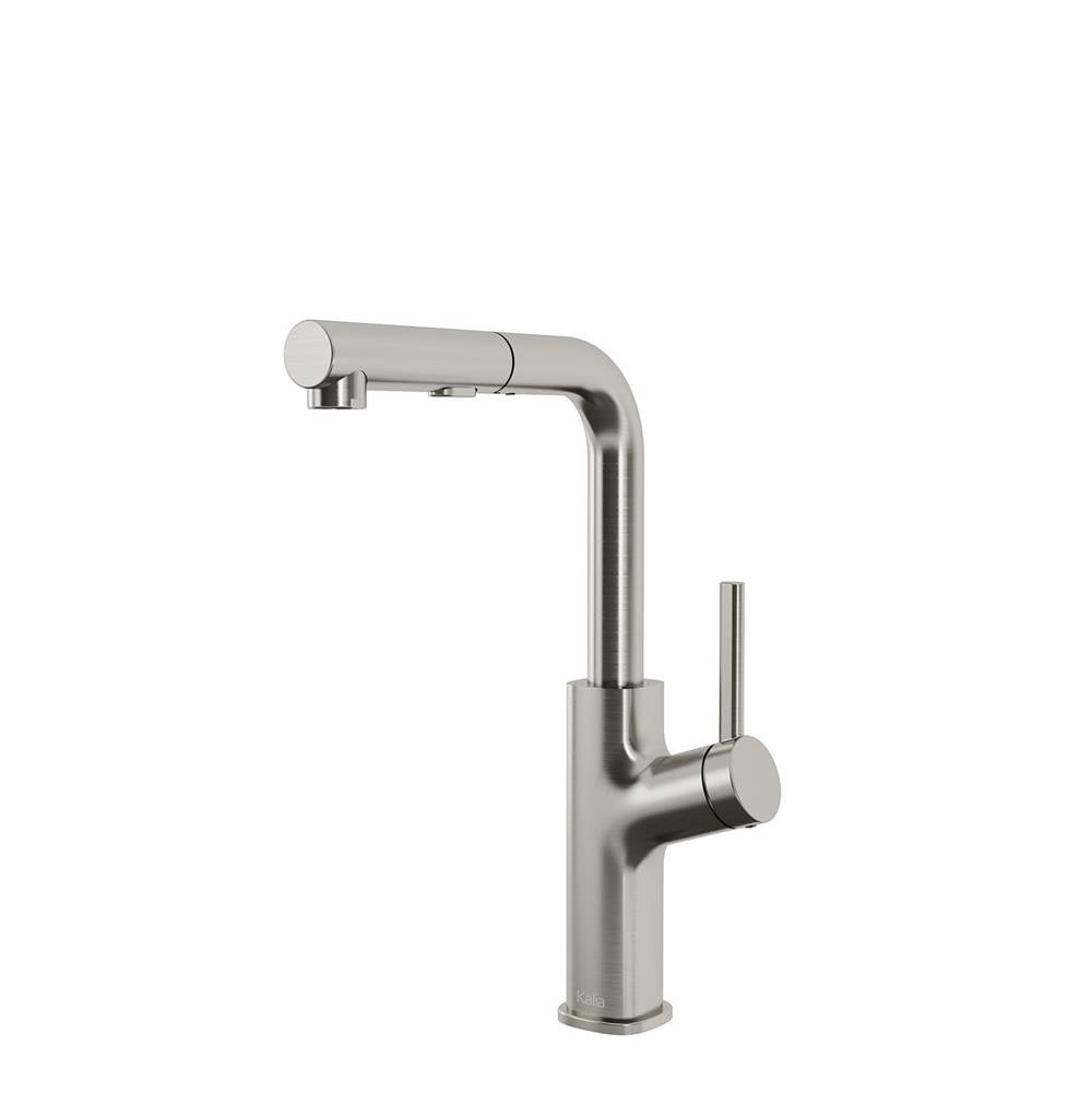 Bathworks ShowroomsKaliaMASIMO surfer™ Single Handle Kitchen Faucet Pull-Out Dual Spray Stainless Steel PVD
