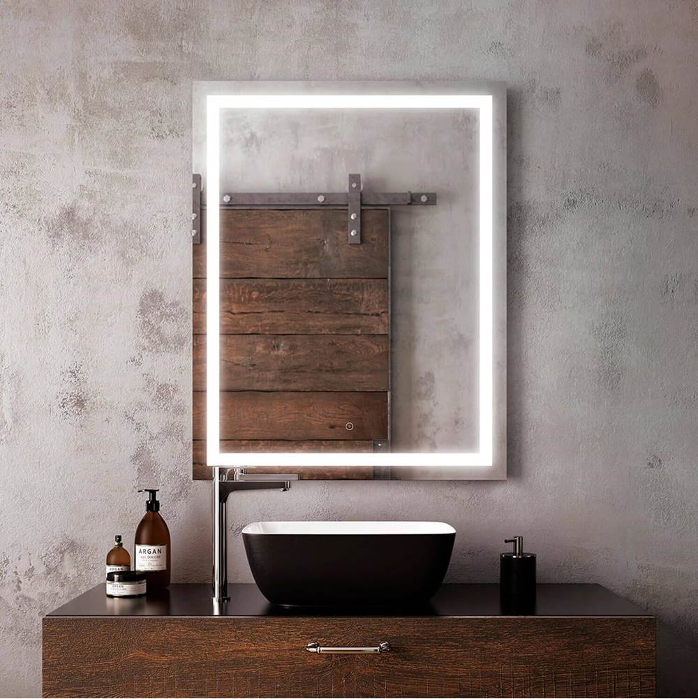 Bathworks ShowroomsKaliaEFFECT Rectangle LED Lighting Mirror 30 x 38 With Frosted Strip Inside and 2-Tones Touch Switch