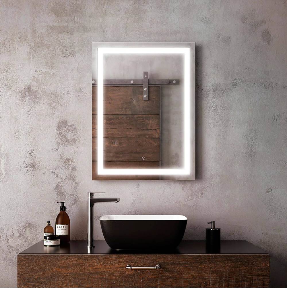 Bathworks ShowroomsKaliaEFFECT Rectangle LED Lighting Mirror 24 x 32 With Interior Frosted Strip and 2-Tones Touch Switch