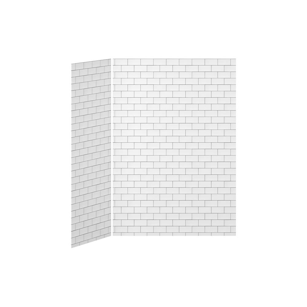 Kalia 60x32 Tiles - 60x32 2-Panel Shower Wall Kit for Corner Installation - Tiles Gloss