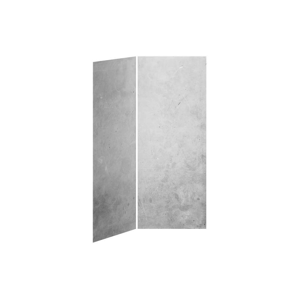 Bathworks ShowroomsKalia36x36 Concrete - 36x36 2-Panel Shower Wall Kit for Corner Installation - Concrete Gloss
