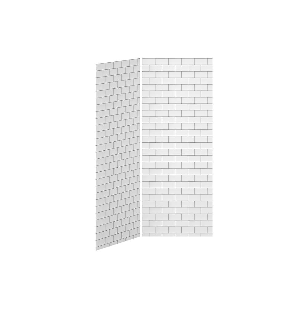 Bathworks ShowroomsKalia36x36 Tiles - 36x36 2-Panel Shower Wall Kit for Corner Installation - Tiles Gloss