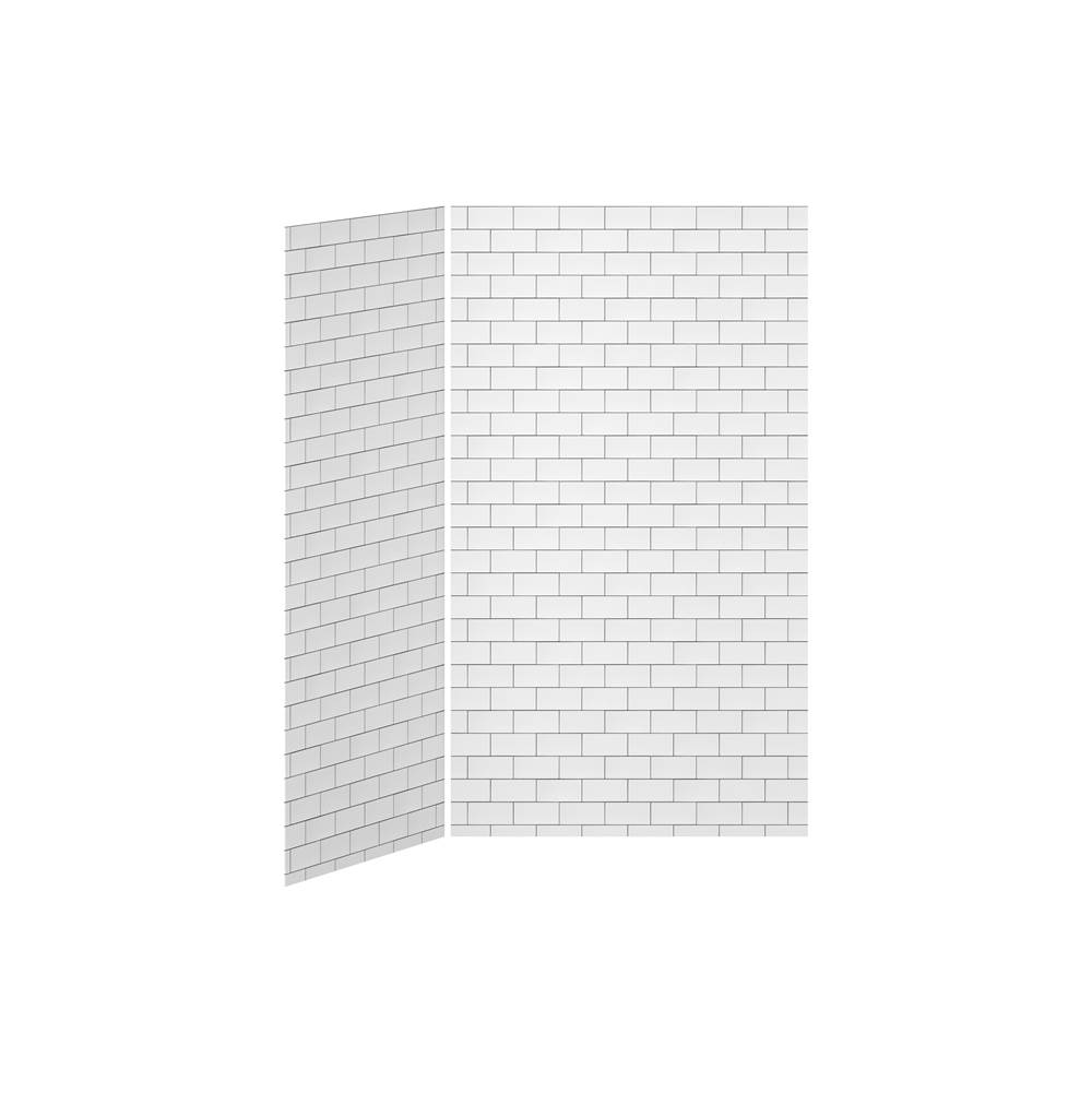 Kalia 48x36 Tiles - 48x36 2-Panel Shower Wall Kit for Corner Installation - Tiles Gloss