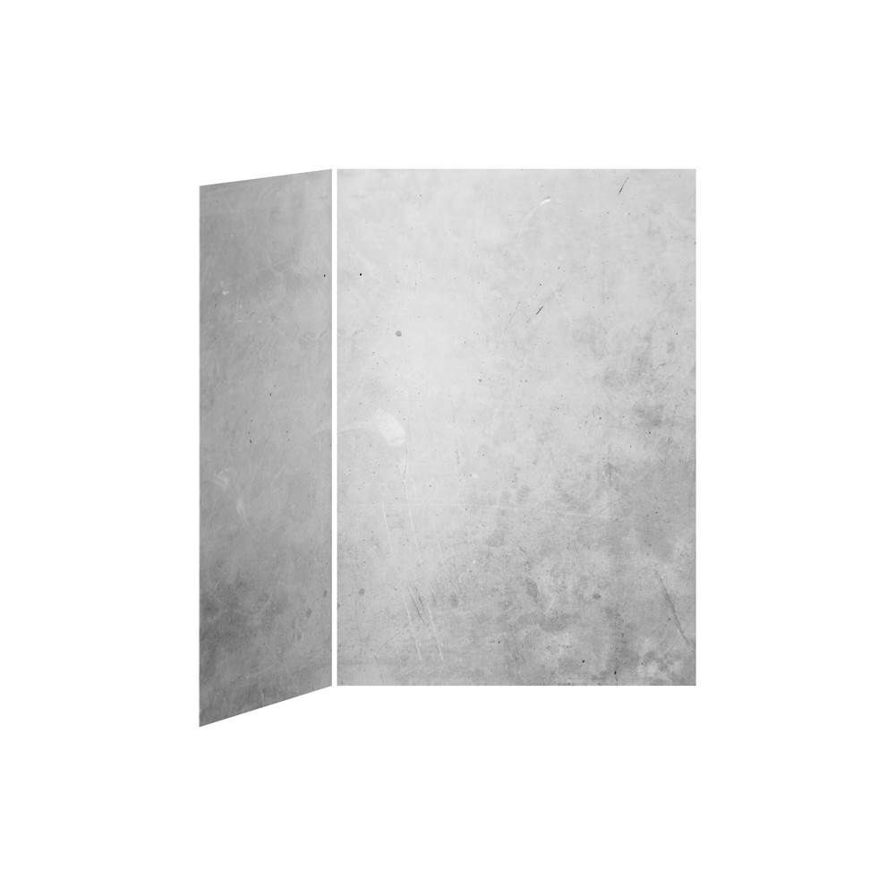 Kalia 60x36 Concrete - 60x36 2-Panel Shower Wall Kit for Corner Installation - Concrete Gloss