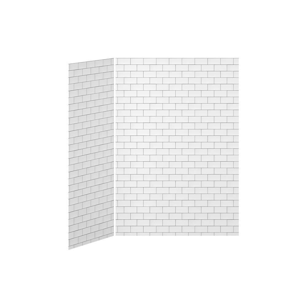 Kalia 60x36 Tiles - 60x36 2-Panel Shower Wall Kit for Corner Installation - Tiles Gloss