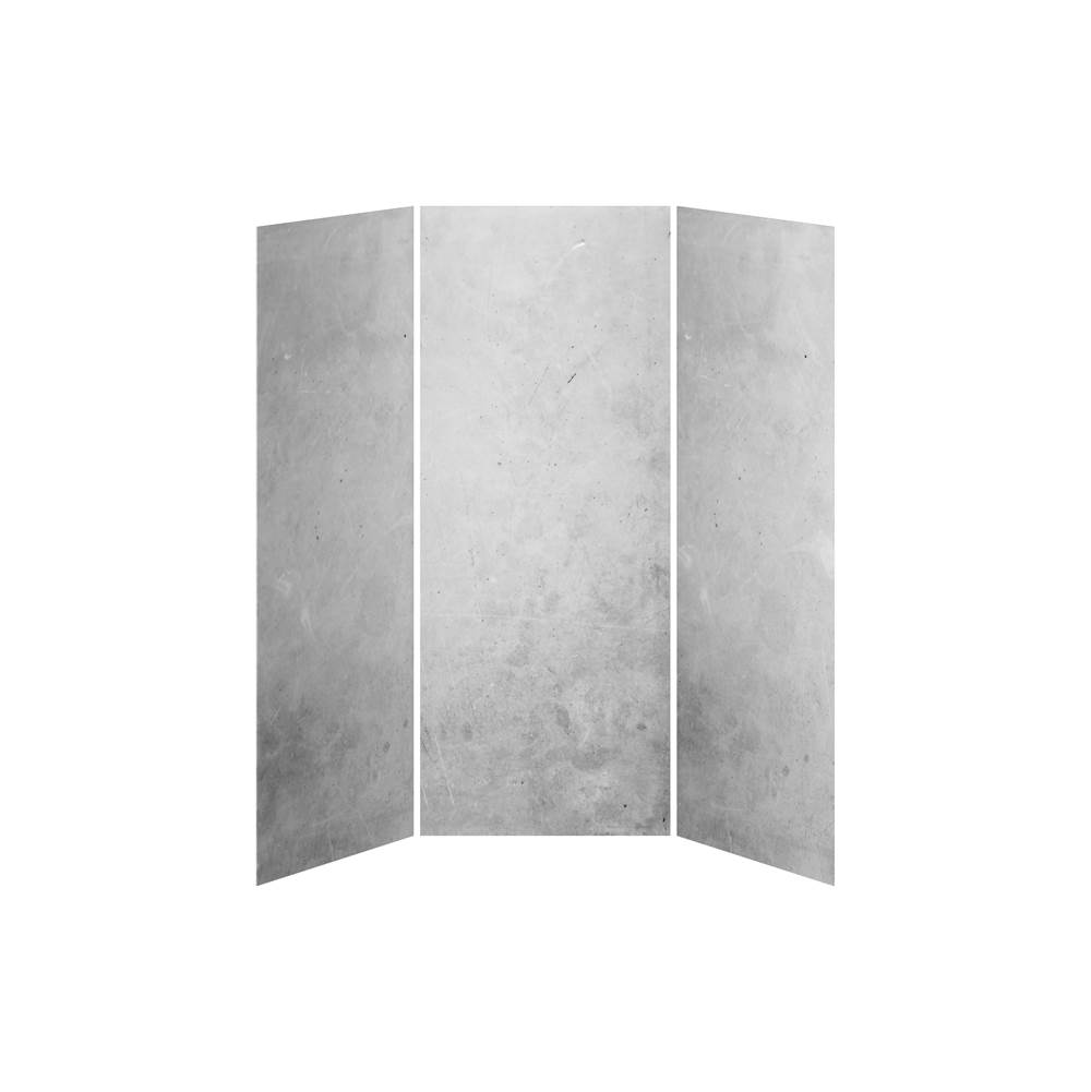 Kalia 36x36x36 Concrete - 36x36 3-Panel Shower Wall Kit for Alcove Installation - Concrete Gloss