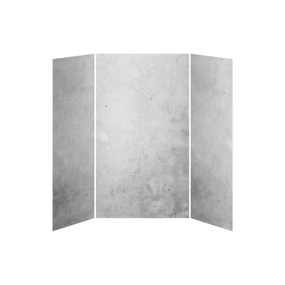 Bathworks ShowroomsKalia36x48x36 Concrete - 48x36 3-Panel Shower Wall Kit for Alcove Installation - Concrete Gloss