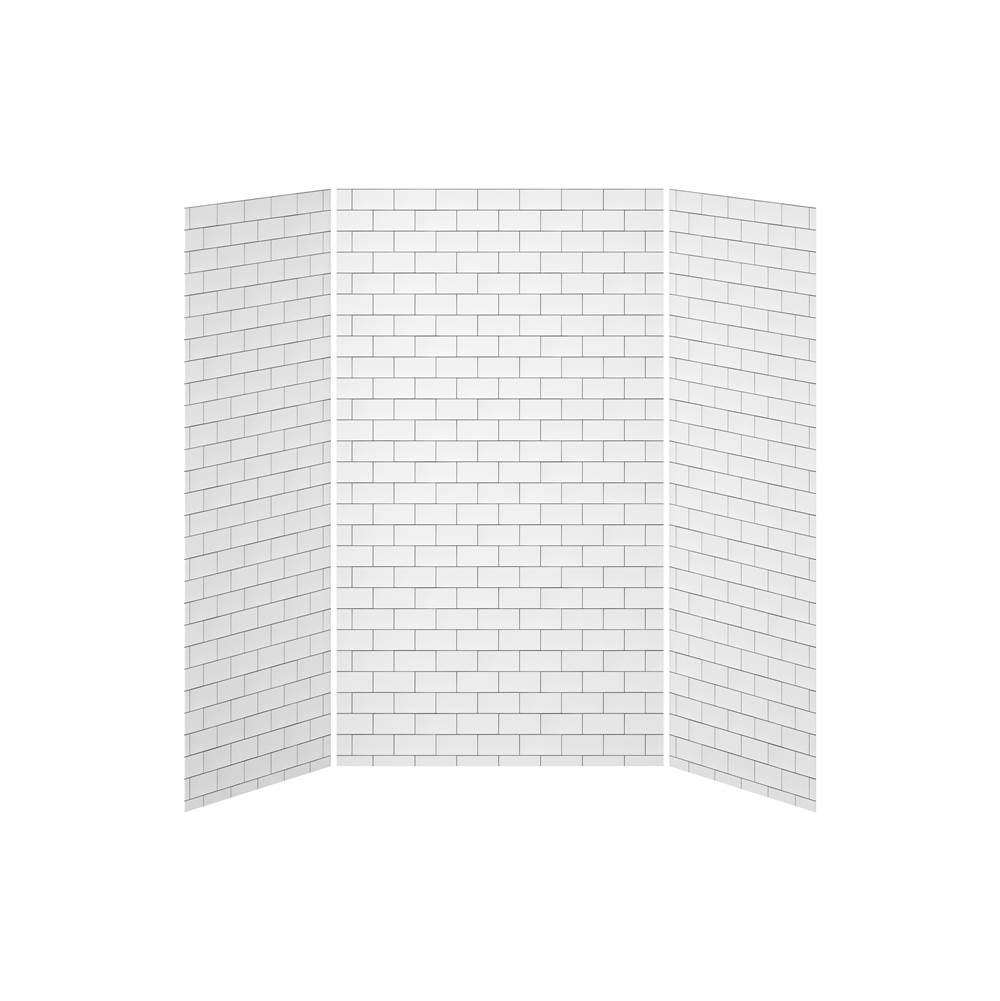 Bathworks ShowroomsKalia36x48x36 Tiles - 48x36 3-Panel Shower Wall Kit for Alcove Installation - Tiles Gloss