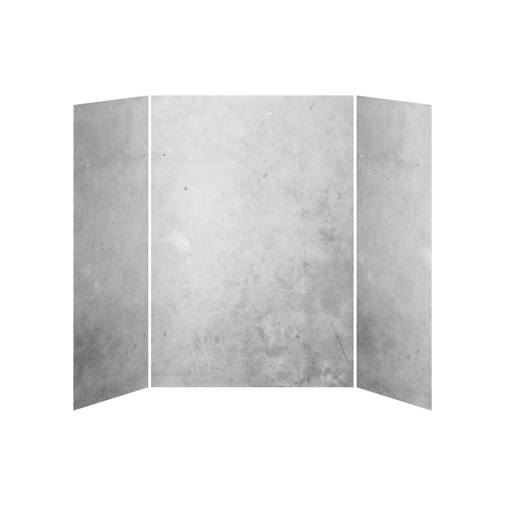 Bathworks ShowroomsKalia36x60x36 Concrete - 60x36 3-Panel Shower Wall Kit for Alcove Installation - Concrete Gloss
