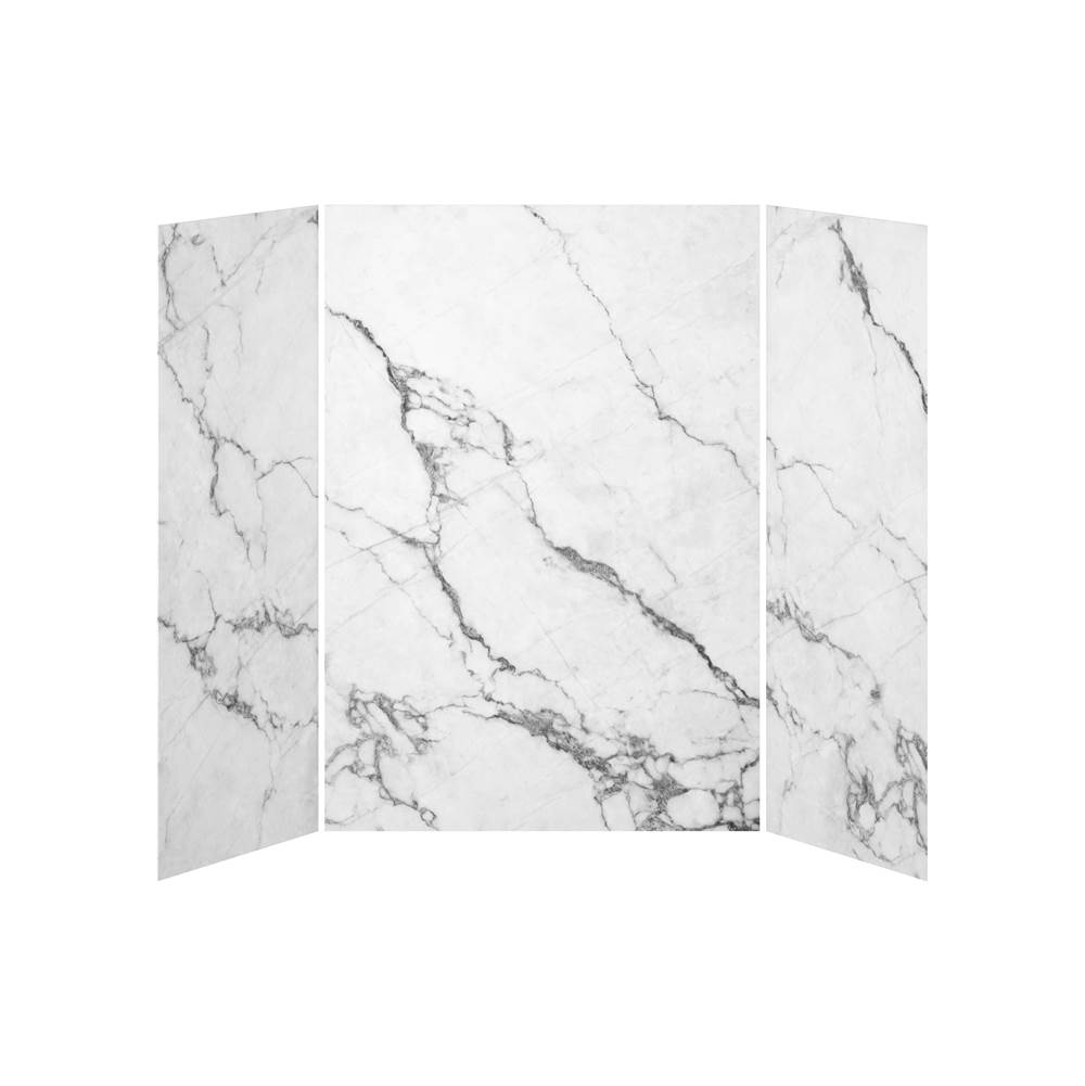 Kalia 36x60x36 Minerals - 60x36 3-Panel Shower Wall Kit for Alcove Installation - Minerals Gloss