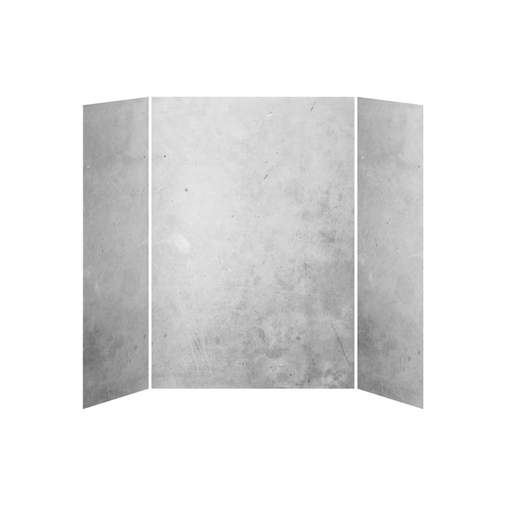 Bathworks ShowroomsKalia32x60x32 Concrete - 60x32 3-Panel Shower Wall Kit for Alcove Installation - Concrete Gloss