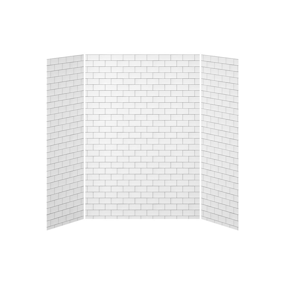 Kalia 32x60x32 Tiles - 60x32 3-Panel Shower Wall Kit for Alcove Installation - Tiles Gloss