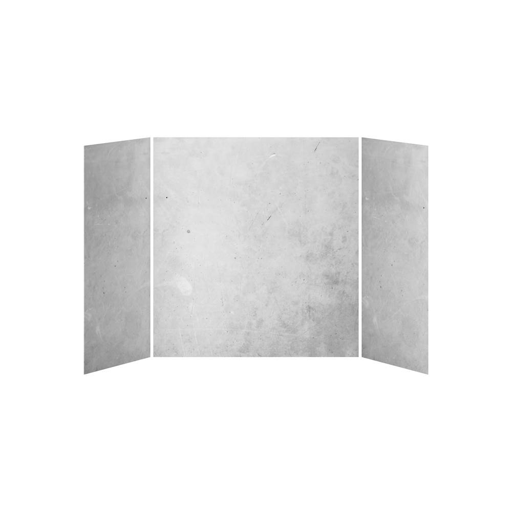 Kalia 32x60x32 Concrete - 60x32 3-Panel Bath Shower Wall Kit - Concrete Gloss