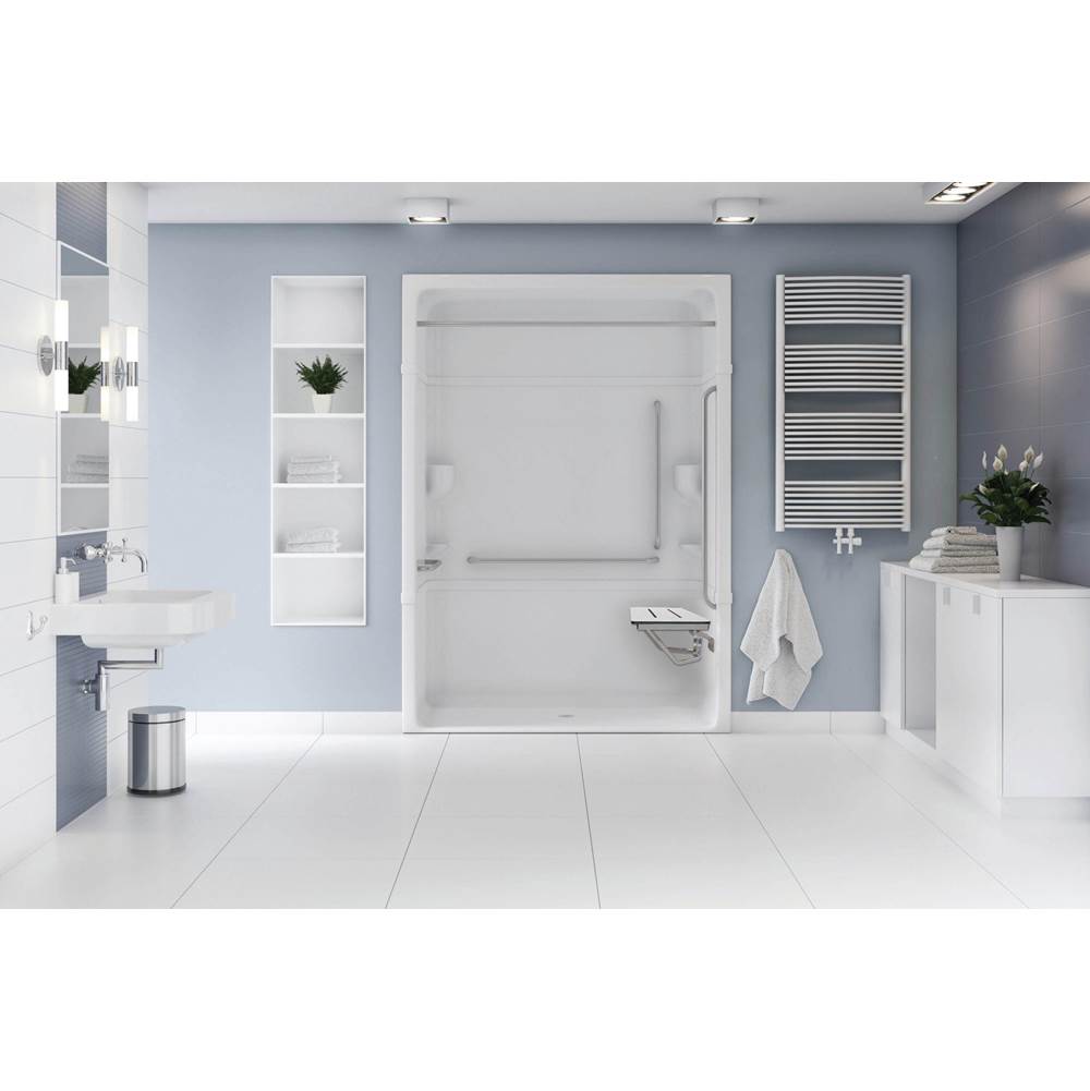 Bathworks ShowroomsMirolin CanadaWhite Access 66 With Seat Ss Grab Bars Csa