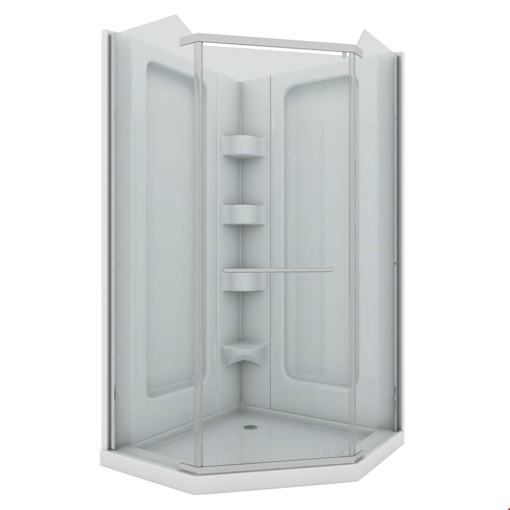 Bathworks ShowroomsMirolin CanadaWhite Sorrento 38'' Neo Angle Corner Shower