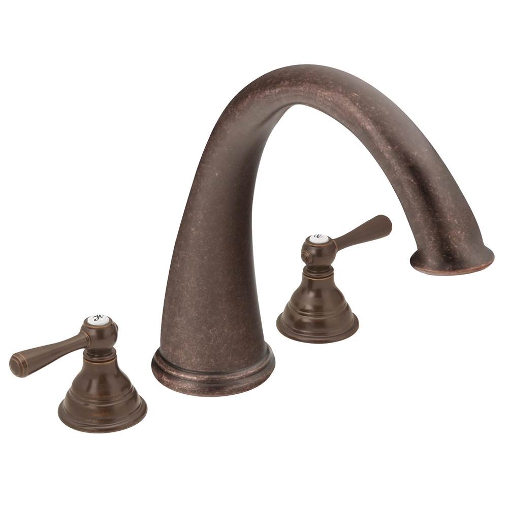 Bathworks ShowroomsMoen CanadaKingsley Oil Rubbed Bronze Two-Handle High Arc Roman Tub Faucet