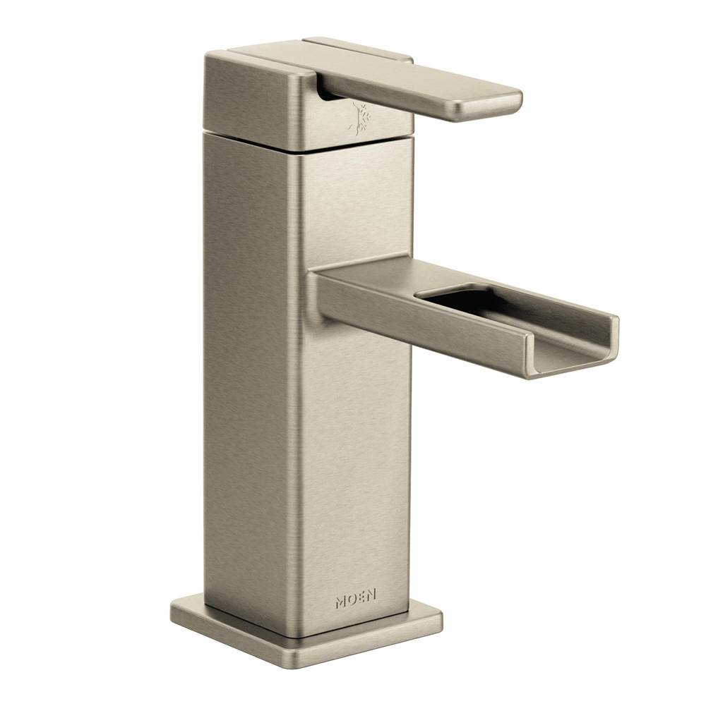 Bathworks ShowroomsMoen Canada90 Degree Brushed Nickel One-Handle Open Waterway Bathroom Faucet