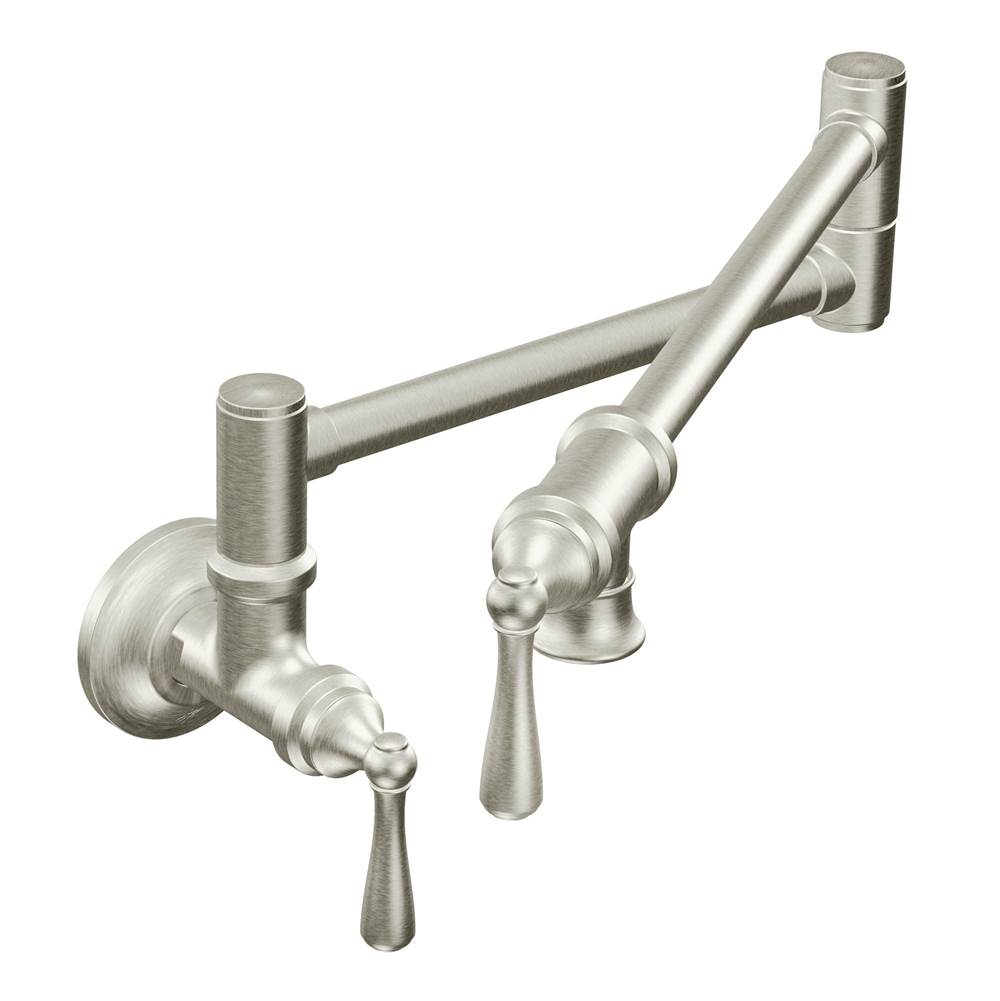 Moen Canada Traditional Pot Filler Spot Resist Stainless Two-Handle Kitchen Faucet