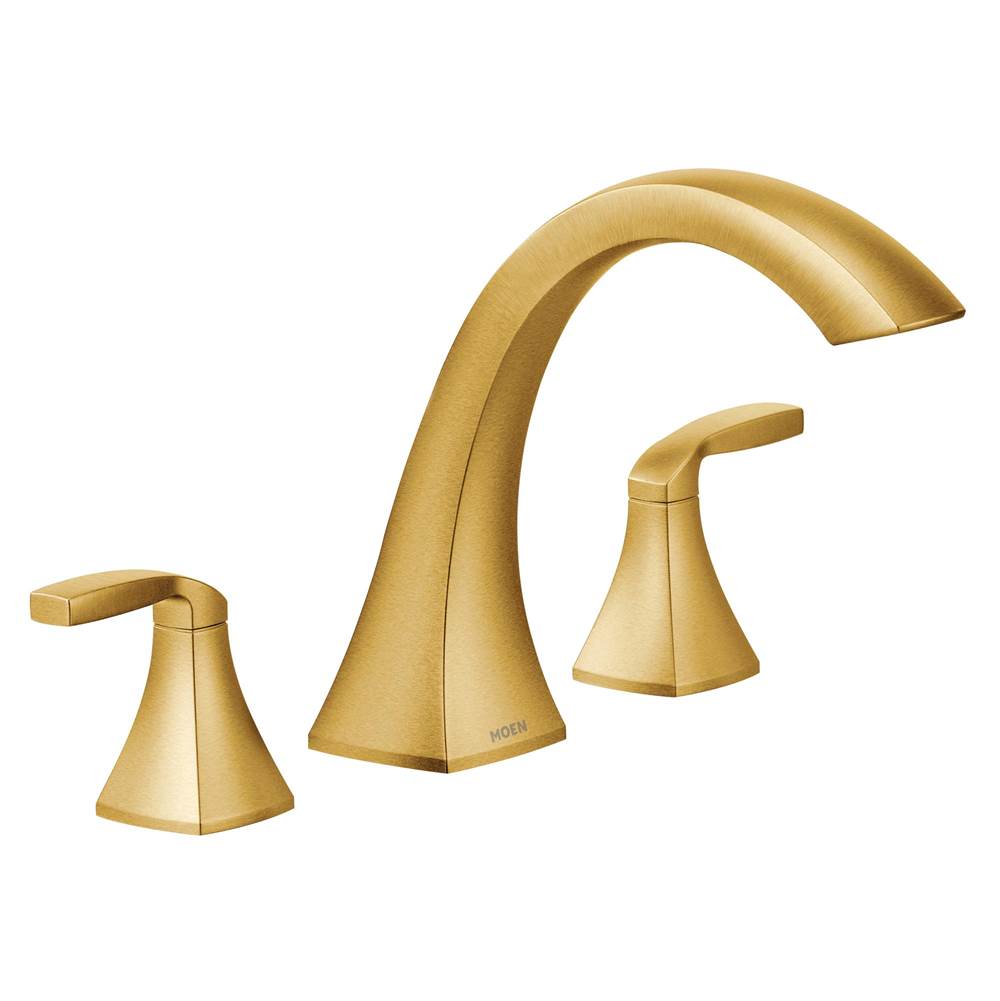 Bathworks ShowroomsMoen CanadaVoss Brushed Gold Two-Handle High Arc Roman Tub Faucet