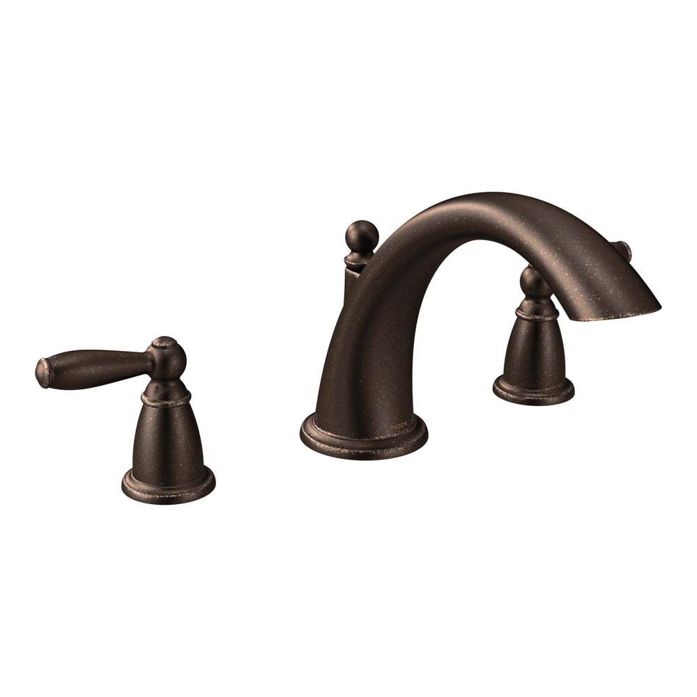 Bathworks ShowroomsMoen CanadaBrantford Oil Rubbed Bronze Two-Handle Low Arc Roman Tub Faucet