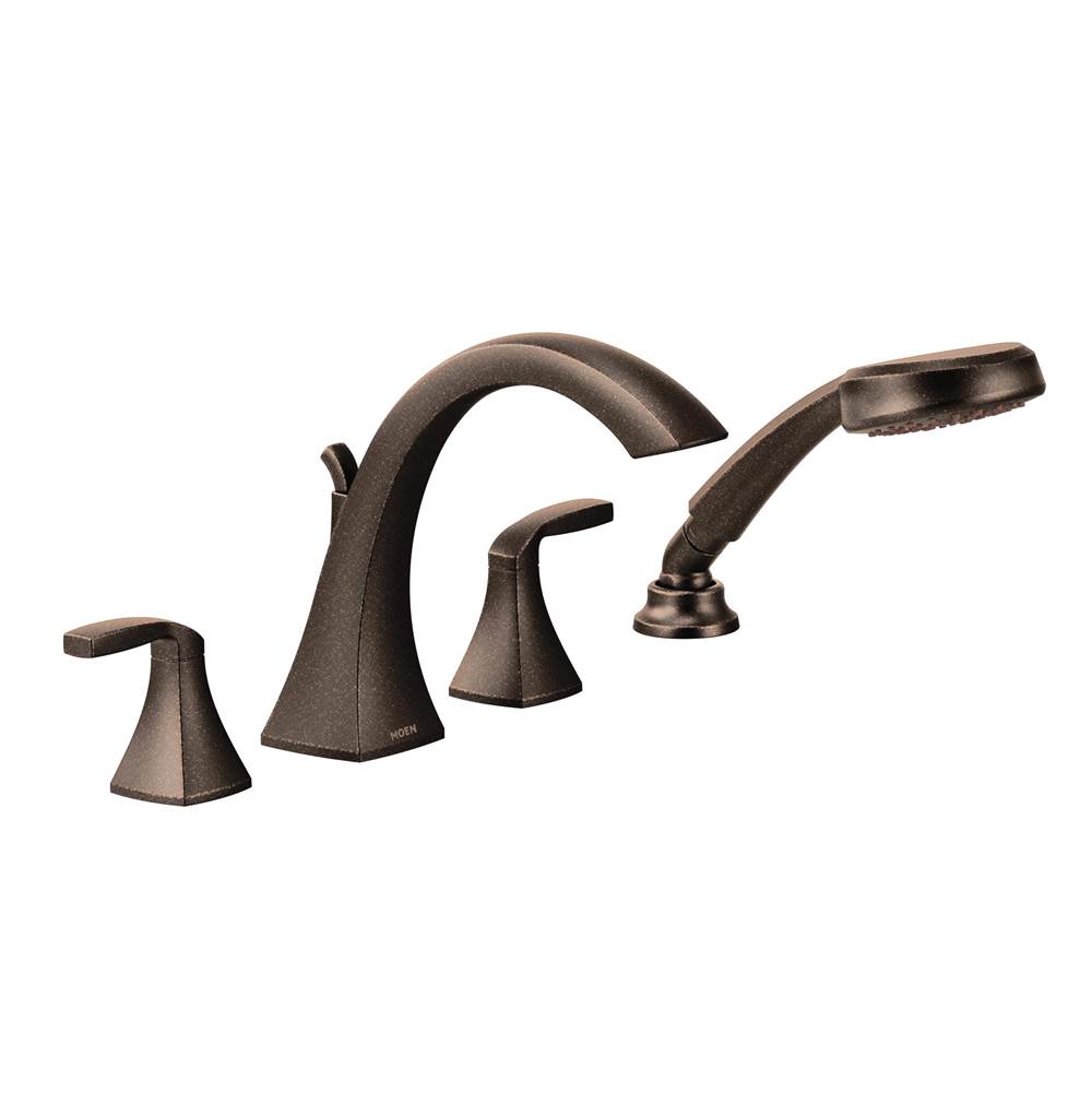 Moen Canada Voss Oil Rubbed Bronze Two-Handle High Arc Roman Tub Faucet Includes Hand Shower