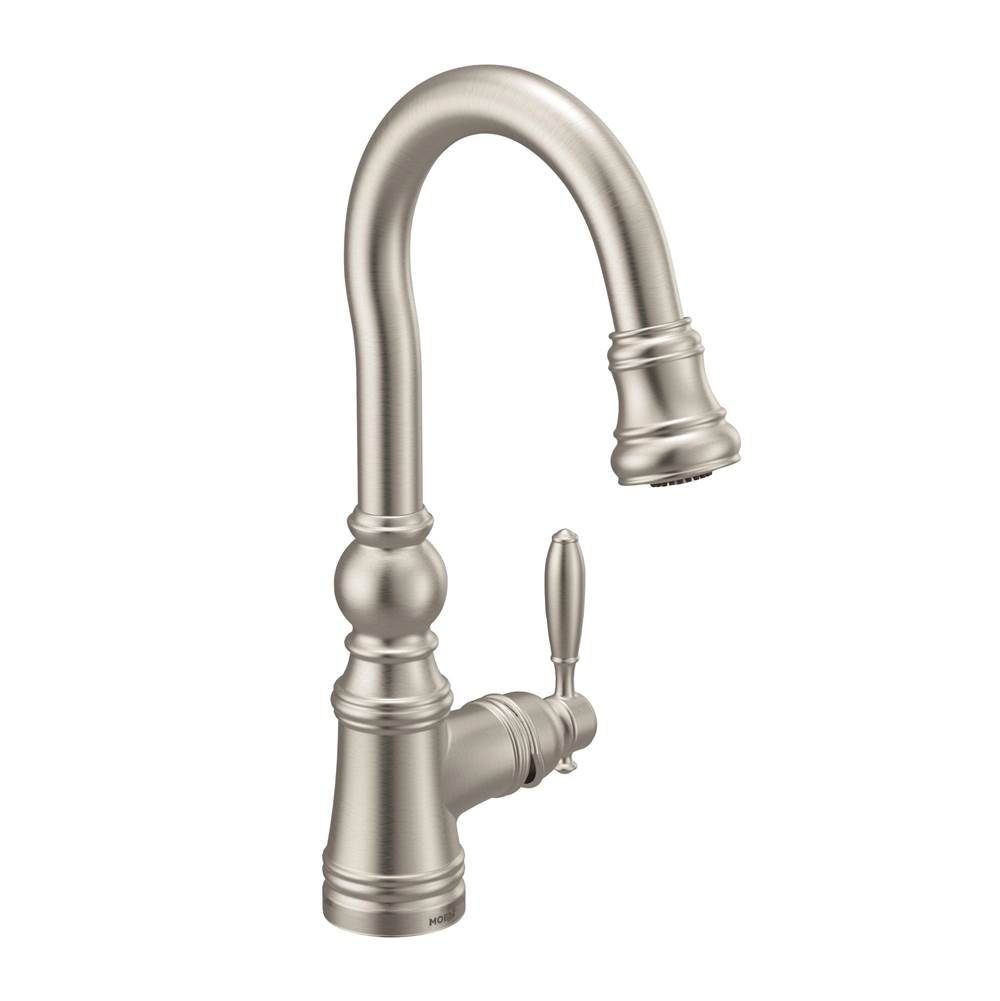 Bathworks ShowroomsMoen CanadaWeymouth Spot Resist Stainless One-Handle High Arc Pulldown Bar Faucet