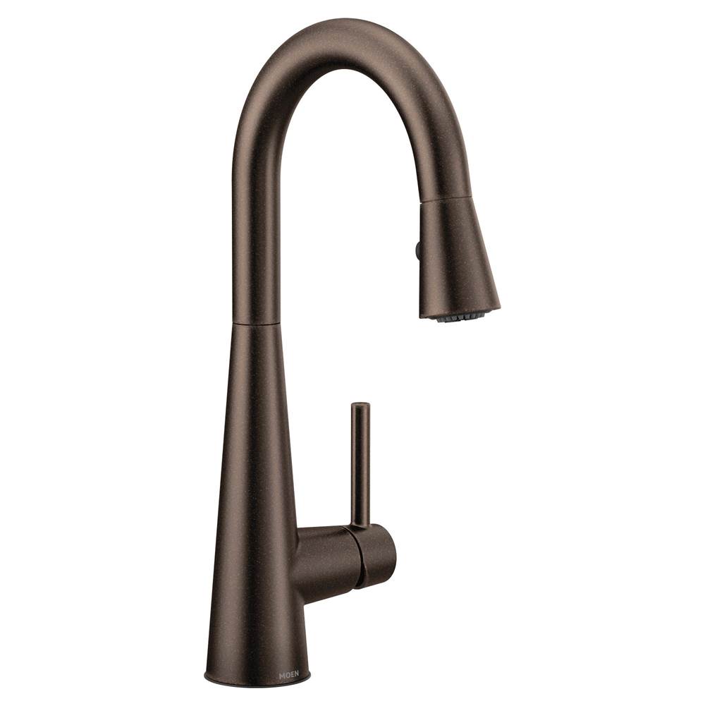 Bathworks ShowroomsMoen CanadaSleek Oil Rubbed Bronze One-Handle High Arc Pulldown Bar Faucet