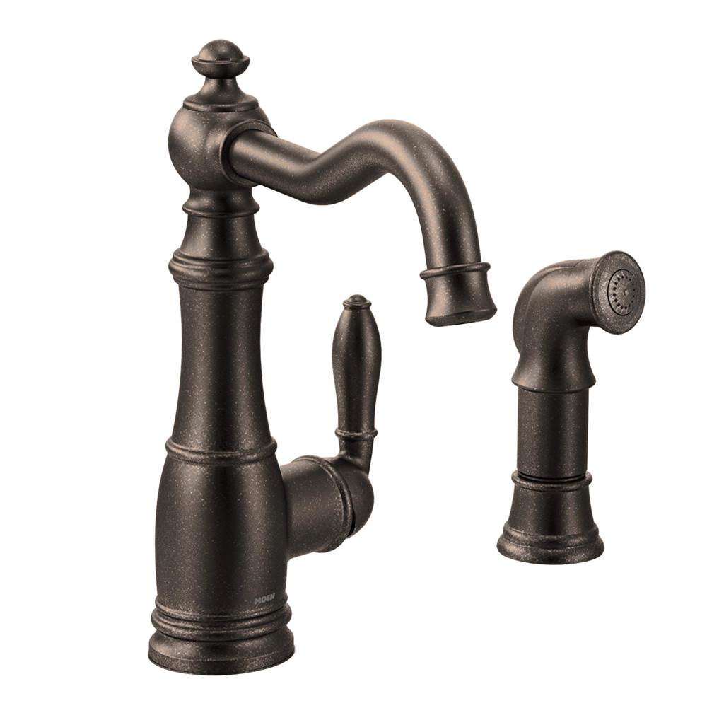 Bathworks ShowroomsMoen CanadaWeymouth Oil Rubbed Bronze One-Handle High Arc Kitchen Faucet