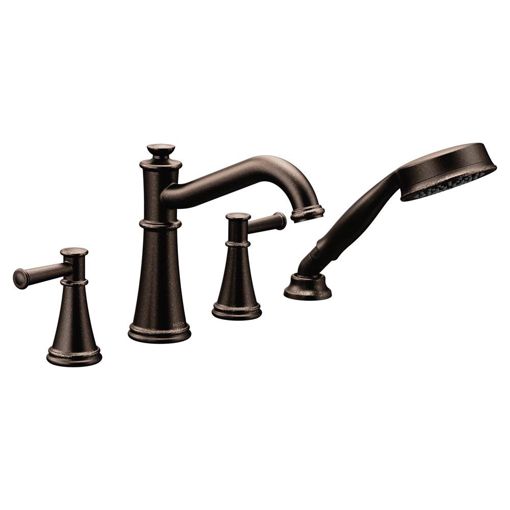 Bathworks ShowroomsMoen CanadaBelfield Oil Rubbed Bronze Two-Handle Diverter Roman Tub Faucet Includes Hand Shower