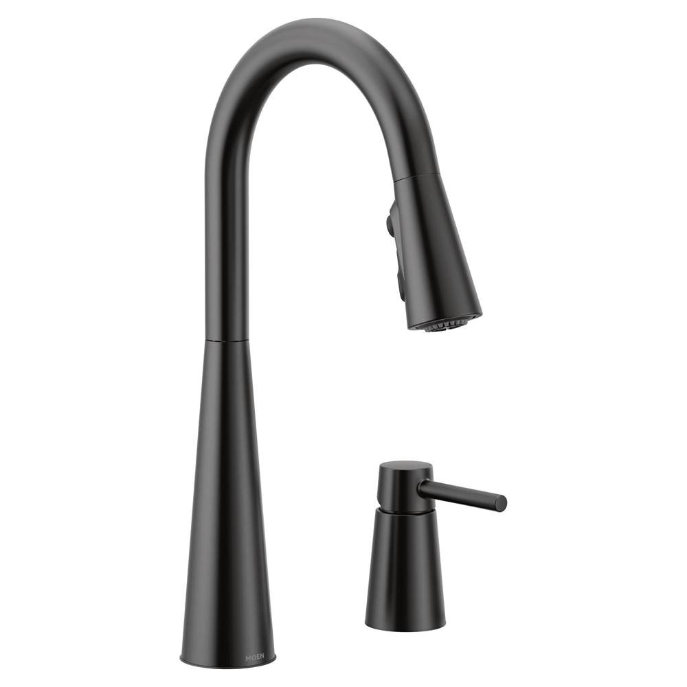 Bathworks ShowroomsMoen CanadaSleek Matte Black One-Handle High Arc Pulldown Kitchen Faucet