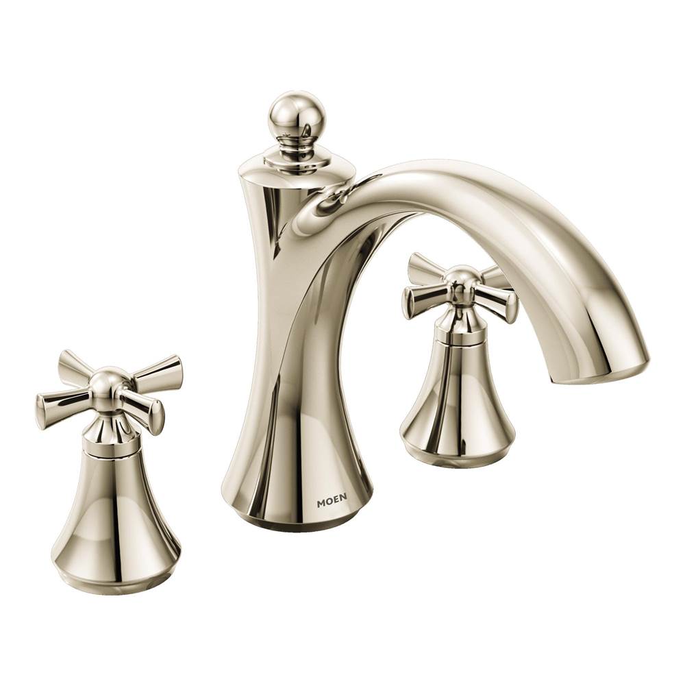 Bathworks ShowroomsMoen CanadaWynford Polished Nickel Two-Handle Non Diverter Roman Tub Faucet