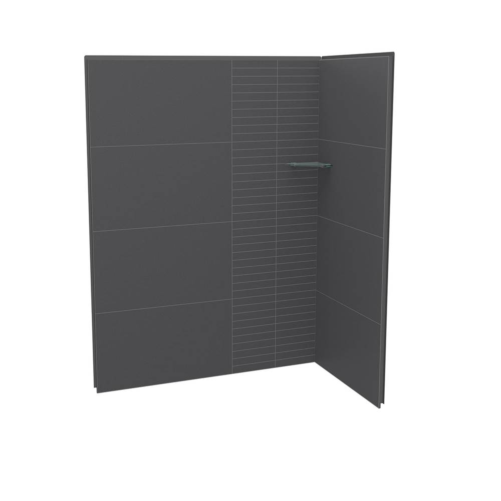 Bathworks ShowroomsMaax CanadaUtile 6032 Composite Direct-to-Stud Two-Piece Corner Shower Wall Kit in Erosion Charcoal