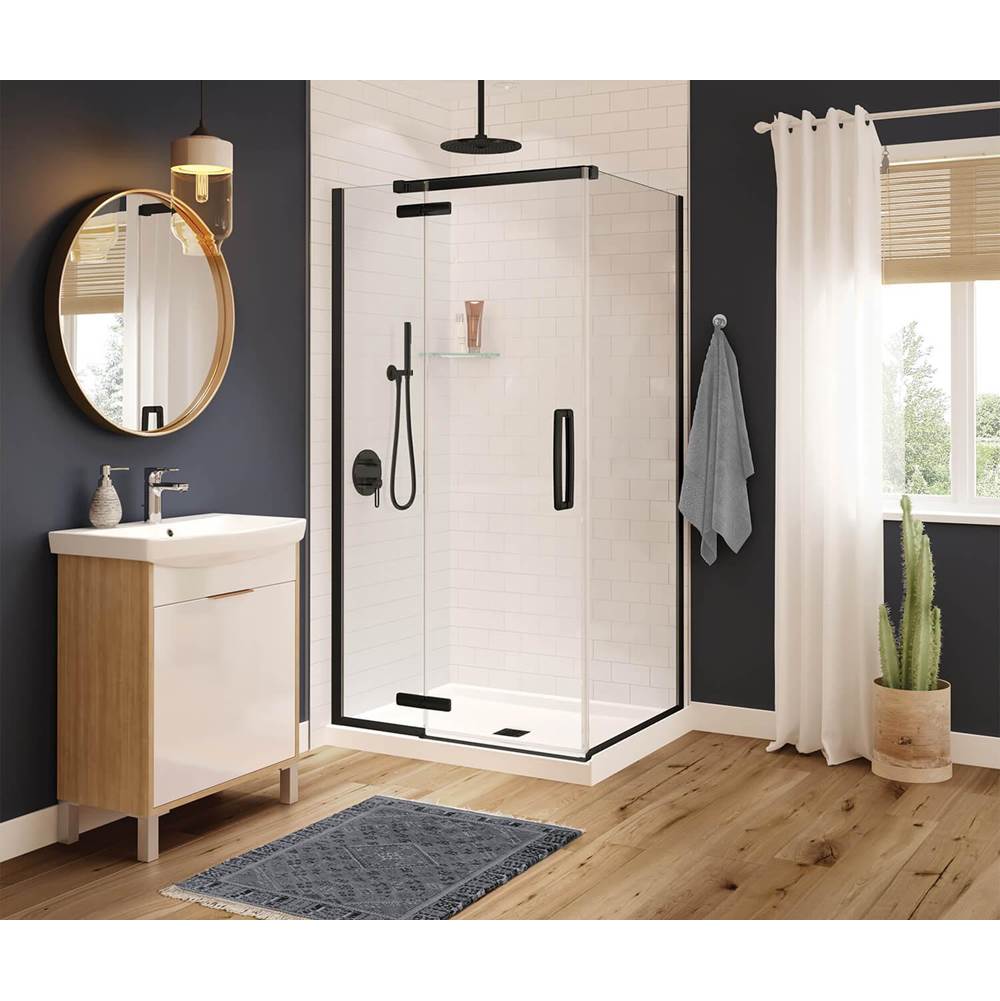 Bathworks ShowroomsMaax CanadaLink Curve Rectangular Pivot Shower Door 42 x 34 x 75 in. 8 mm