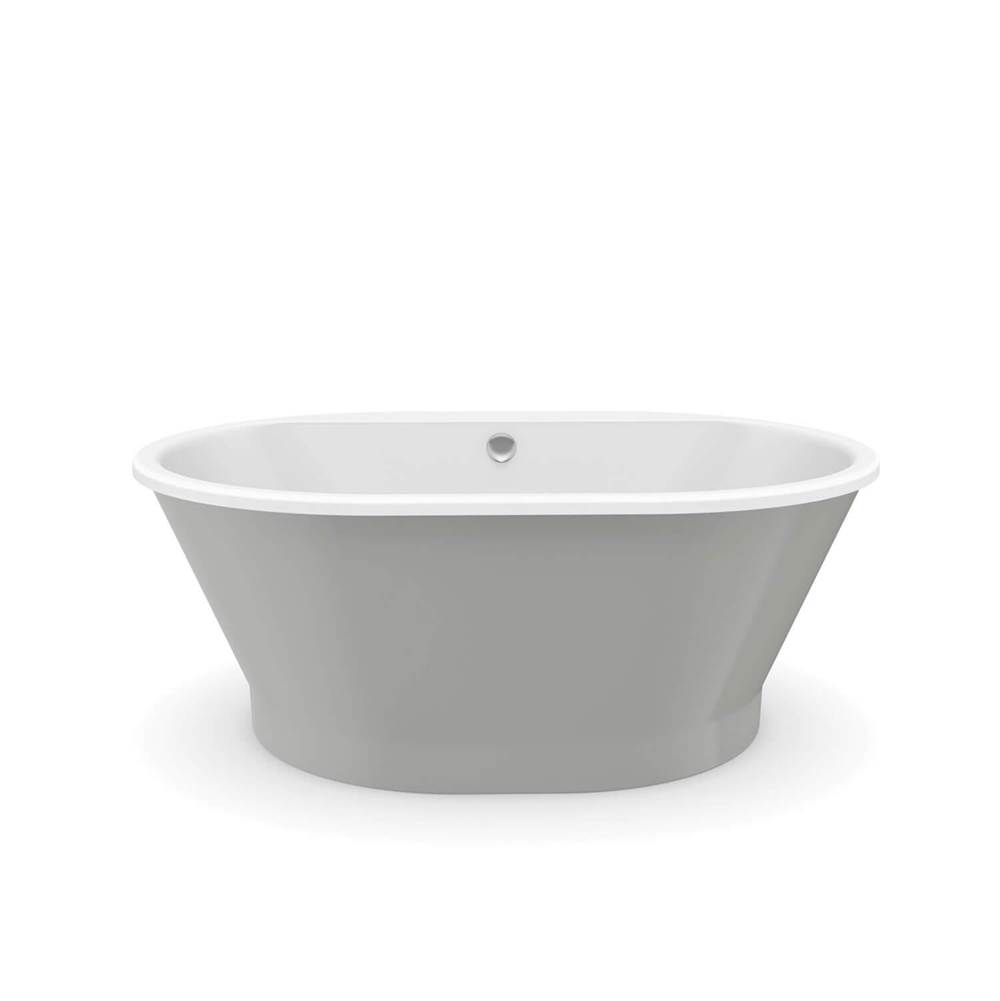 Bathworks ShowroomsMaax CanadaBrioso 6636 AcrylX Freestanding Center Drain Bathtub in White with Sterling Silver Skirt